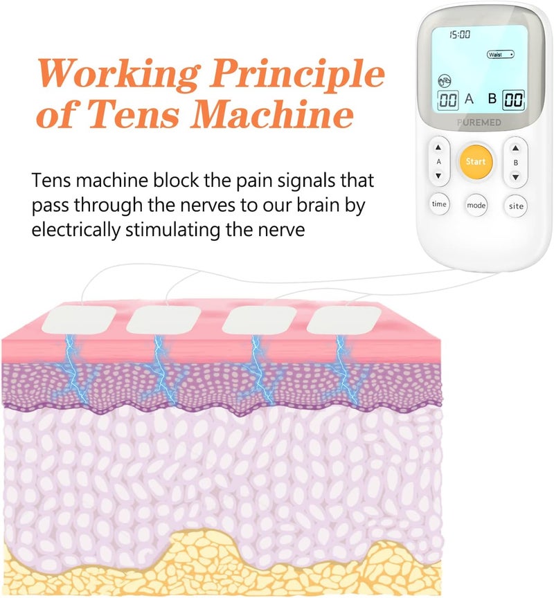 JUMPER Dual Channel Tens Machine Therapy Device for Pain Management with 5 Massage Programs, 6 Pain Modes for 2 Users, Automatic Alarm and Shutdown, TENS Machine for Pain Relief - Image 3